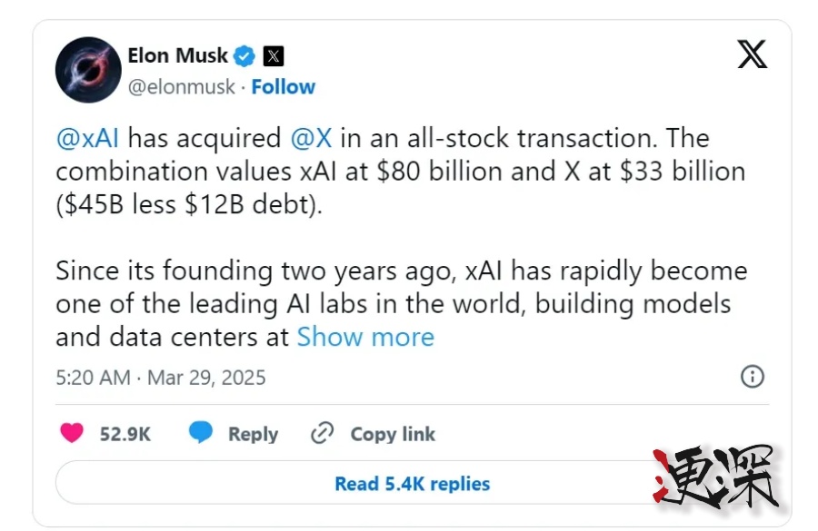 馬斯克 宣布 xAI 收購 X，新的千億 AI 巨頭誕生-第2張圖片.jpg